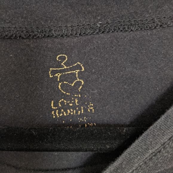 $$$ love hanger soft cotton black long sleeve top - Picture 3 of 3